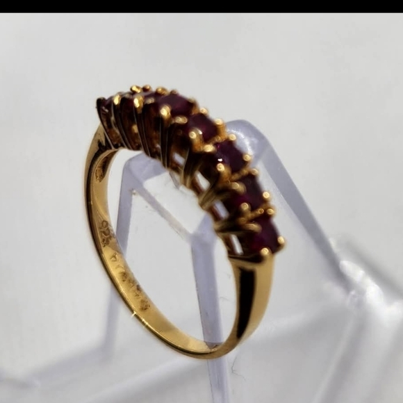 Vintage Vermeil Sterling Ruby Ring - Picture 4 of 9